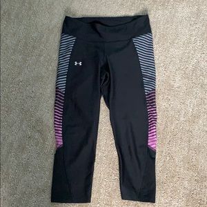 Under Armour Black Cropped Leggings with Mesh